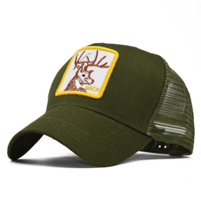 BRUTE FORCE Καπέλο με δίχτυ και φιγούρα Τάρανδος Πράσινο AE-32